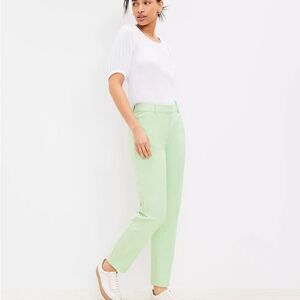 Loft Riviera Linen Blend Pants in Bright Lime Green